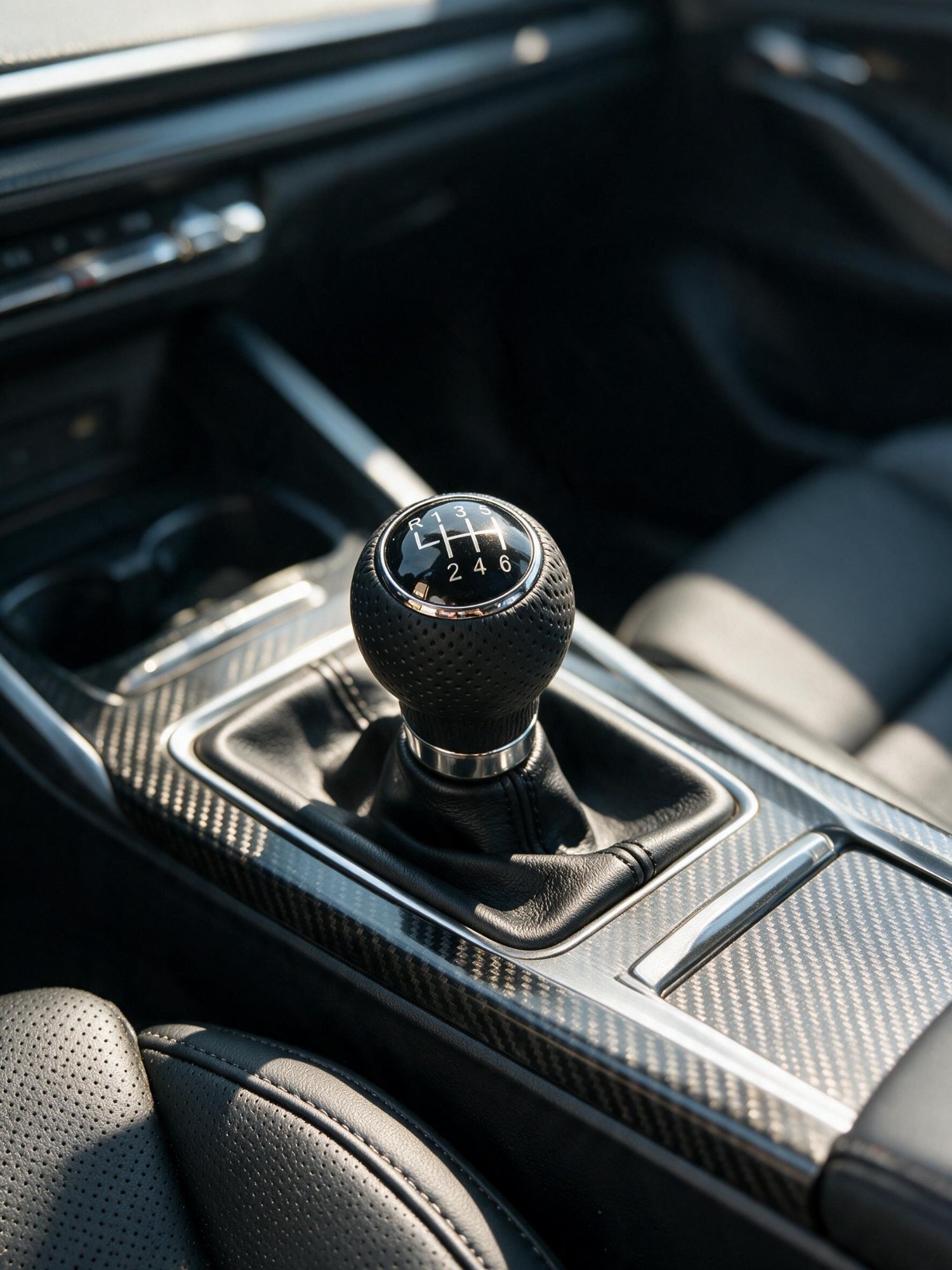 Leather & Aluminum 6-Speed Shift Knob — FastTrack